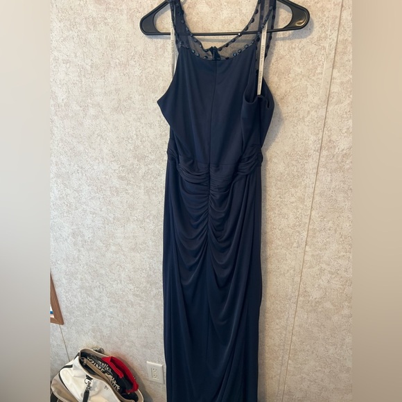 David’s Bridal Floor Length Navy Dress, Size 14 - Picture 2 of 5